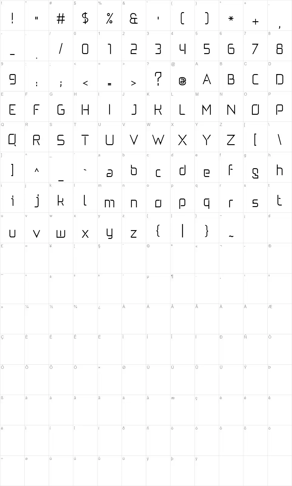 5Efont character map