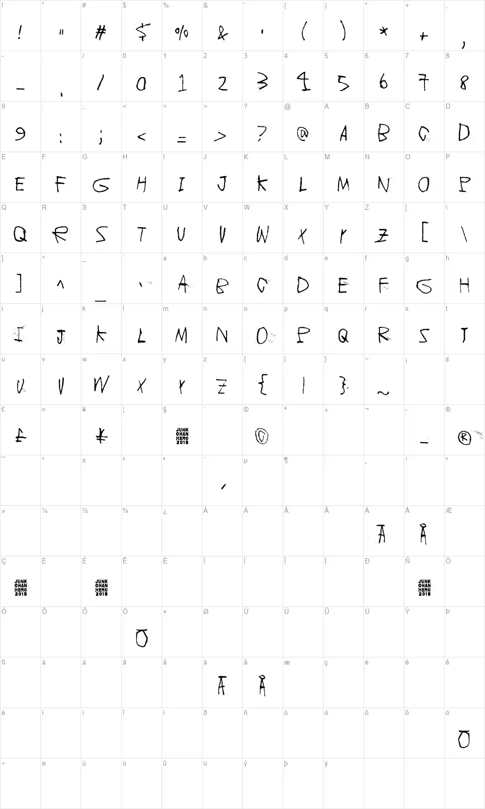 Children of the revolutionfont character map