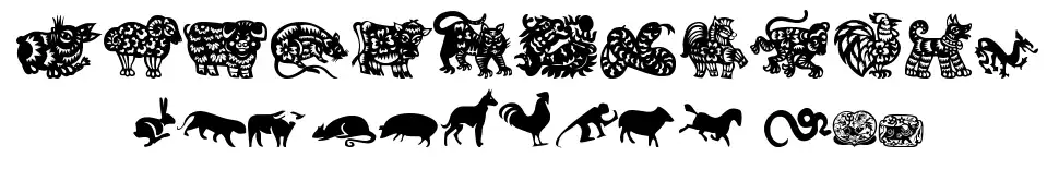 Chinese Zodiac TFBfont specimens
