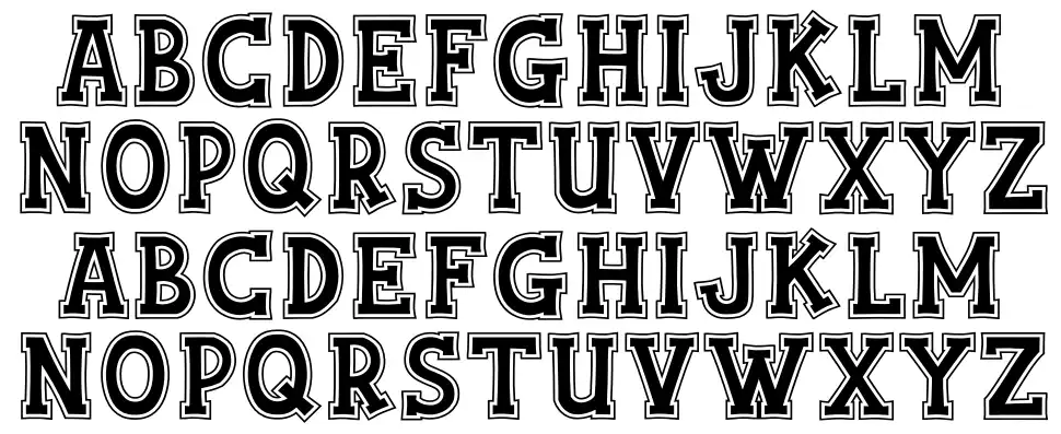 College Squadfont specimens