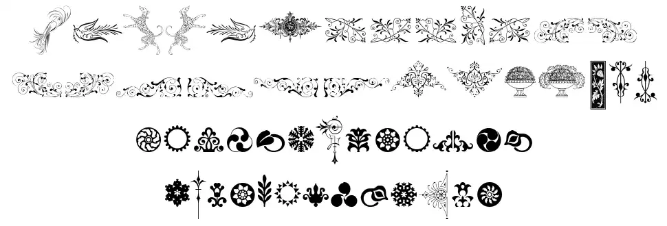Cornucopia of Ornaments Twofont specimens