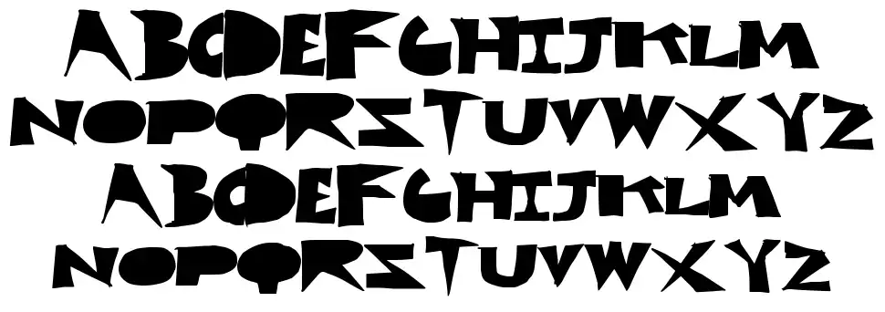 Cut Bloxfont specimens