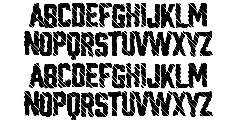 Glitchlandfont specimens