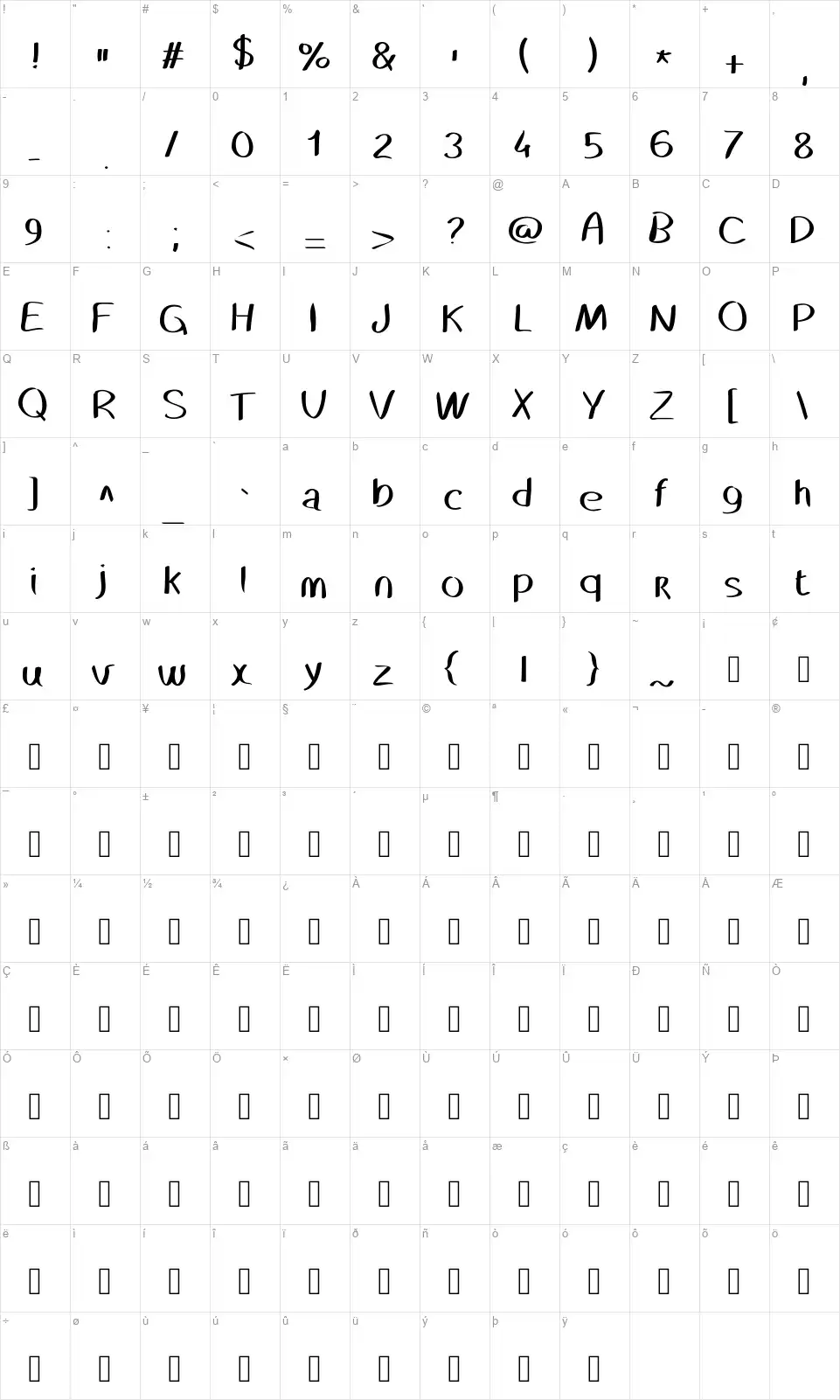 Happy New Year 2016font character map