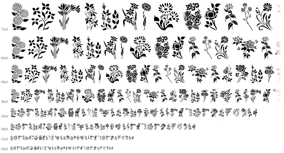 HFF Floral Stencilfont waterfall