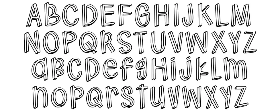 Hodgepodgery 3Dfont specimens
