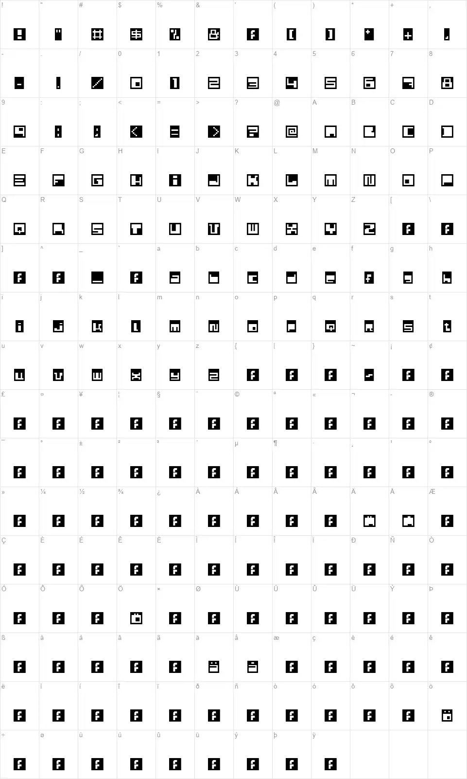 Husbyfont character map