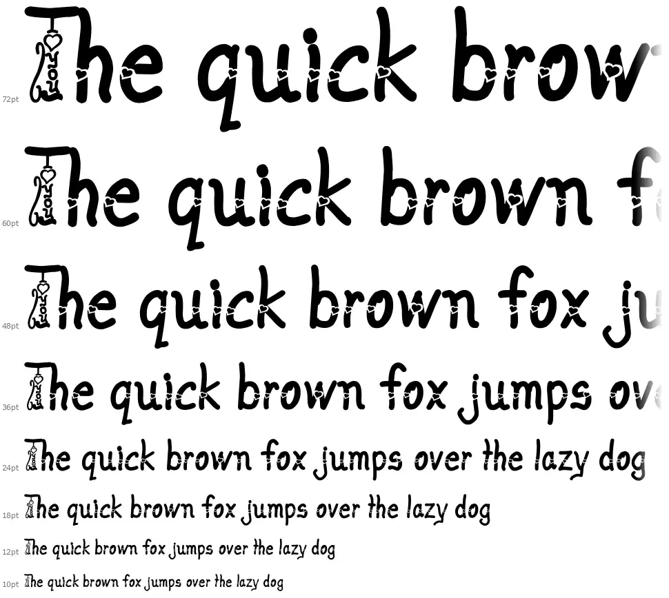 I love you ABC 123font waterfall