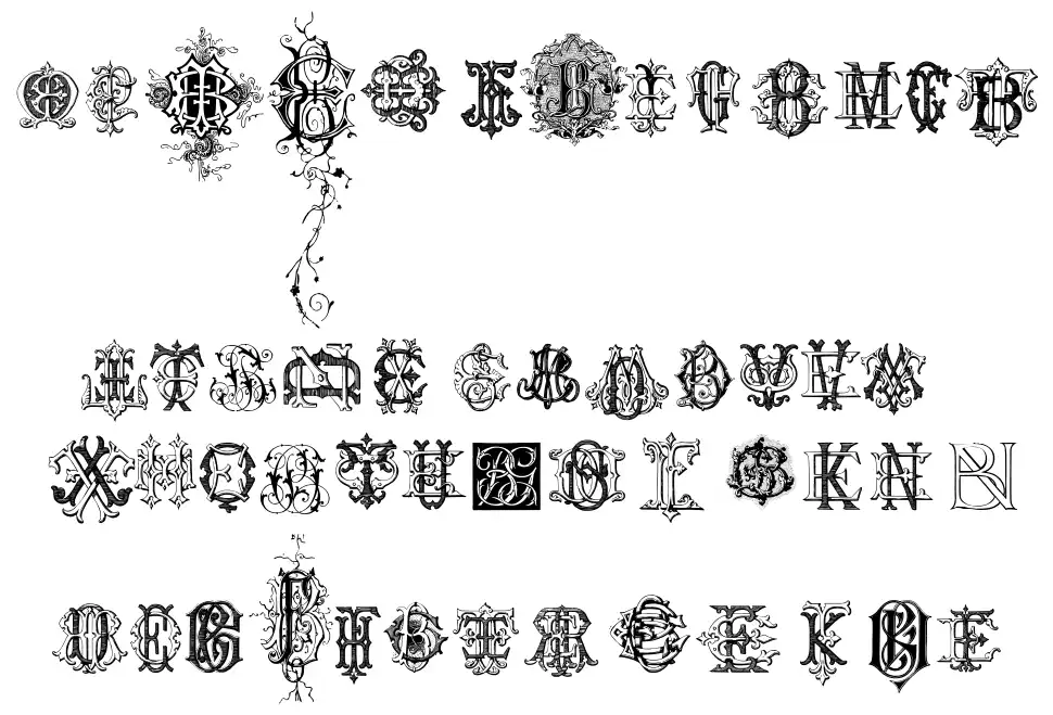 Intellecta Monograms Random Samples Fourfont specimens