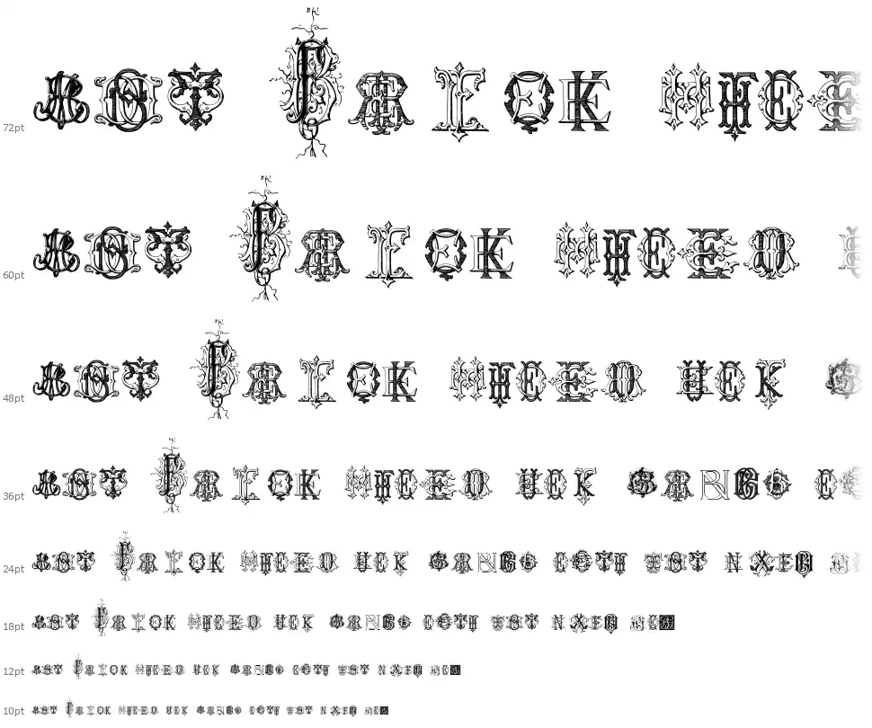 Intellecta Monograms Random Samples Fourfont waterfall