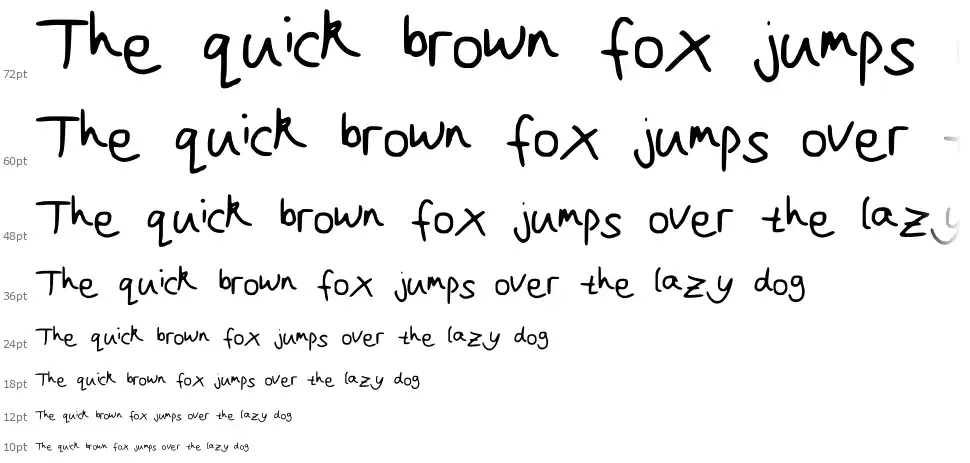 Joanna's handwritingfont waterfall