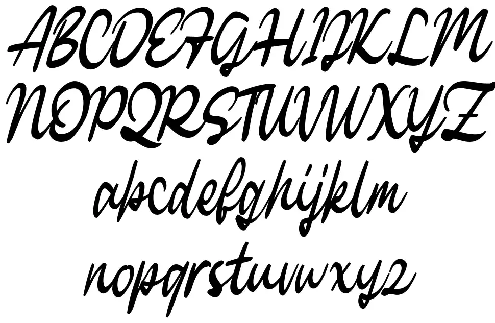 Kathica Scriptfont specimens