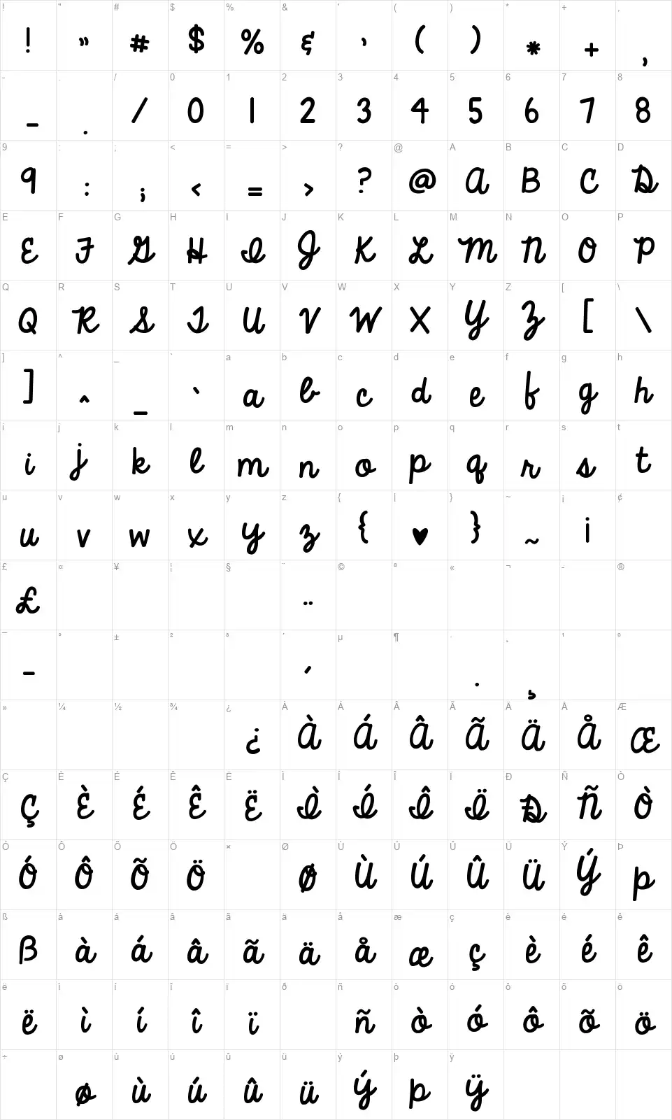 KG Always A Good Timefont character map