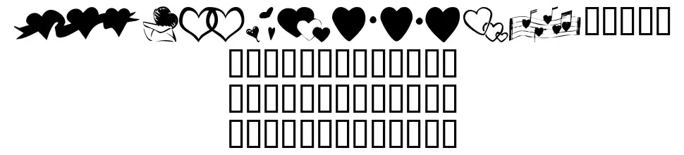 KR Hearts Alongfont specimens