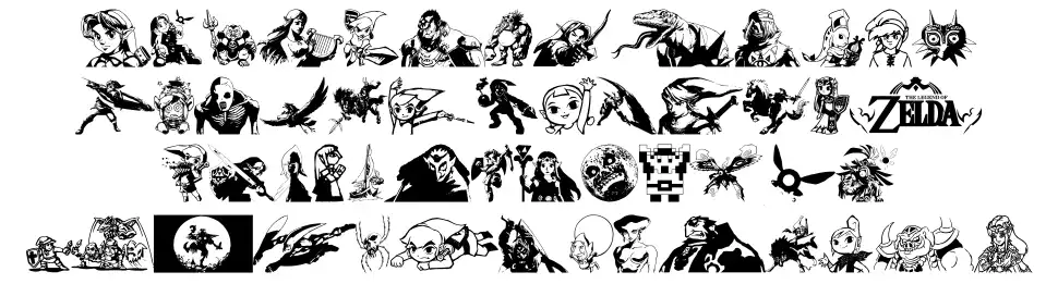Legend Of Zelda TriFontfont specimens
