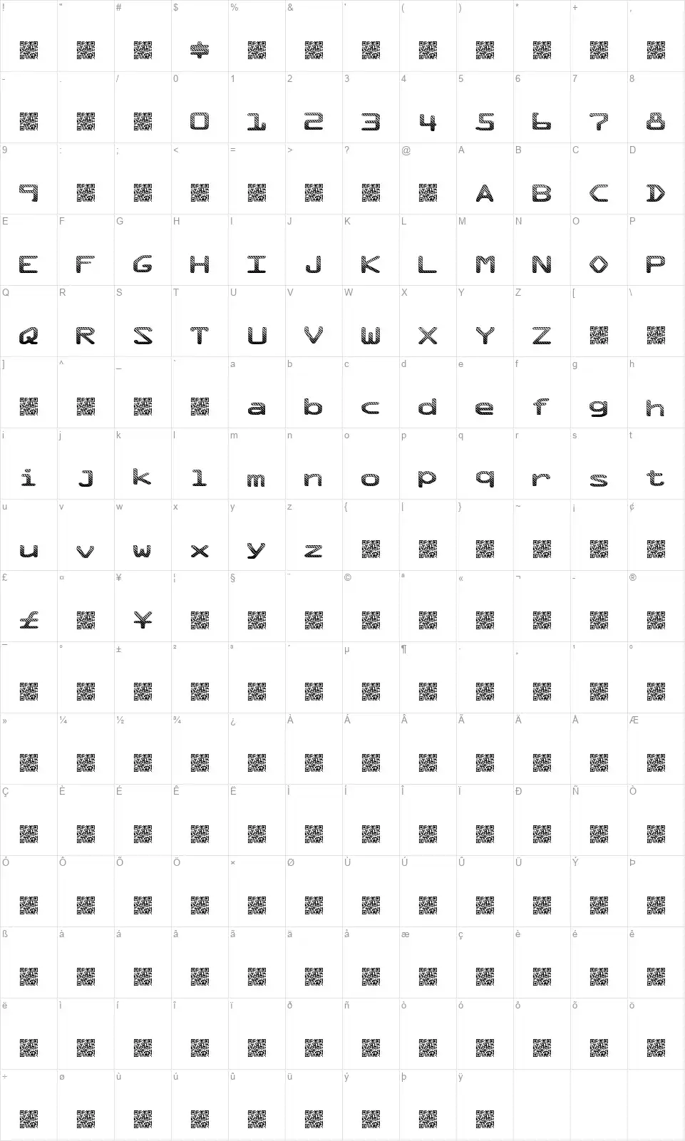 Mix Tapefont character map