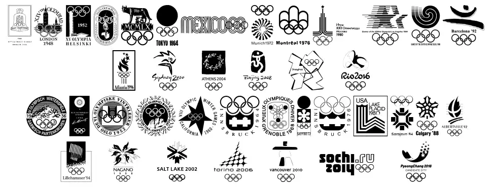 Olympiad XXXfont specimens