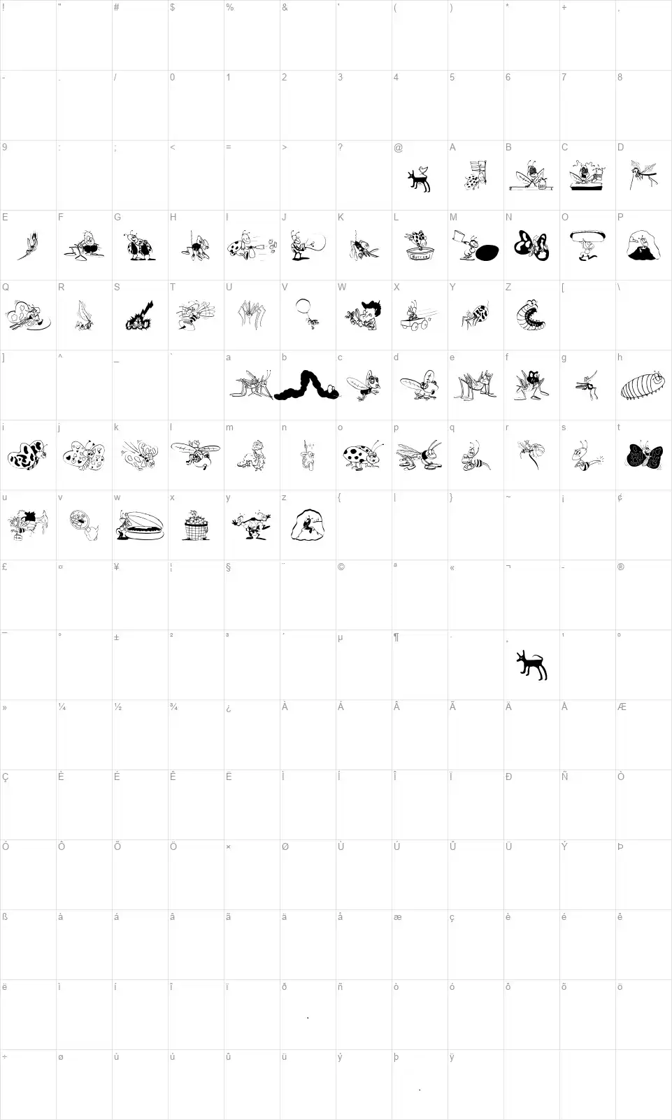 OurLittleDarlings-Onefont character map