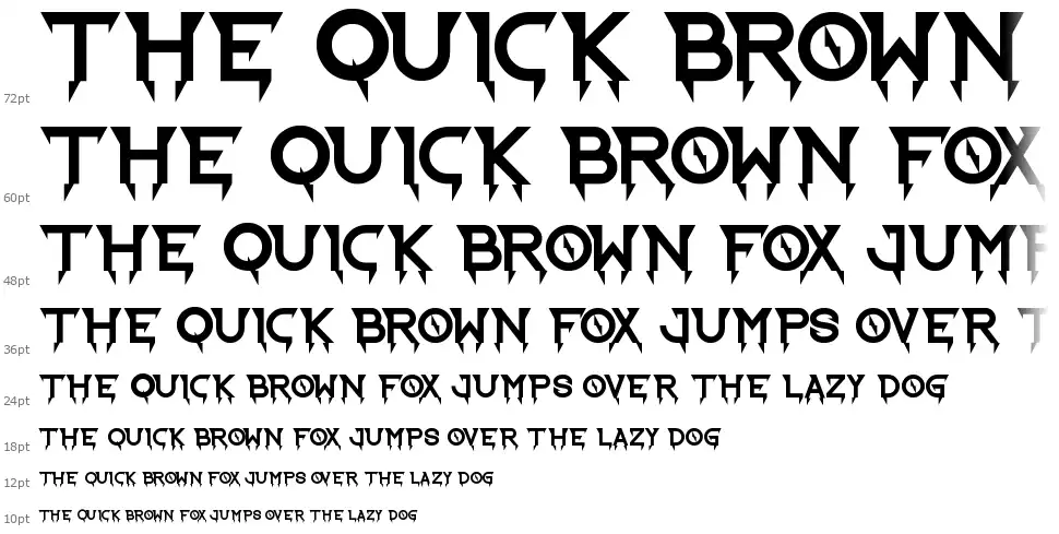 Ride the Lightningfont waterfall