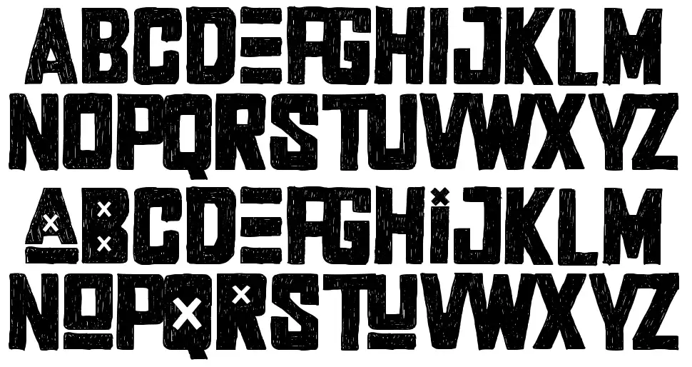 Rocker Squadfont specimens