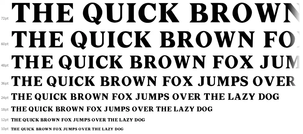 Serif Expressfont waterfall