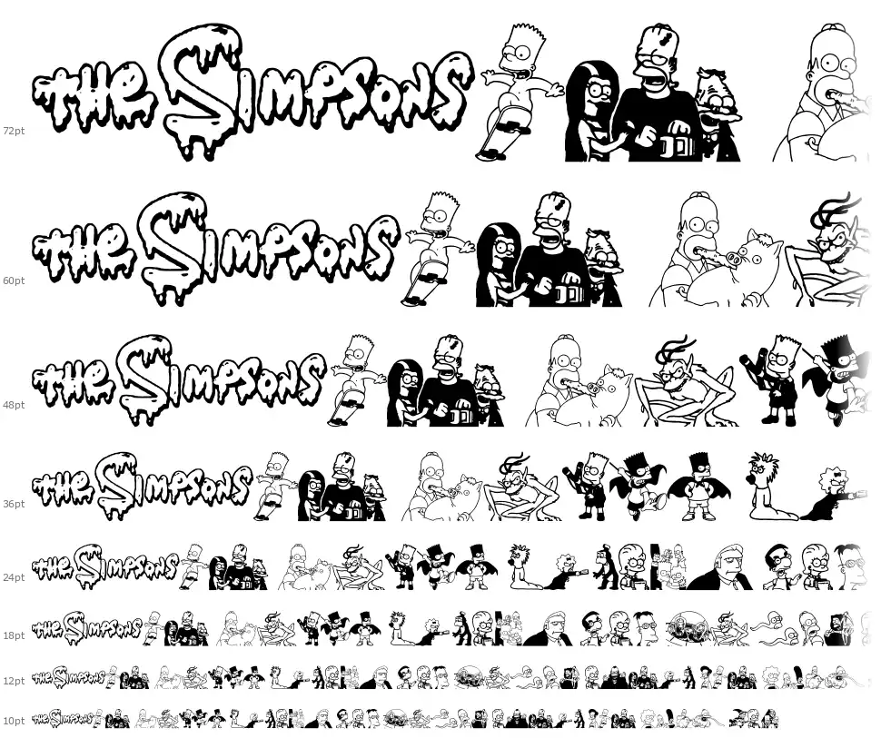 Simpsons Treehouse of Horrorfont waterfall