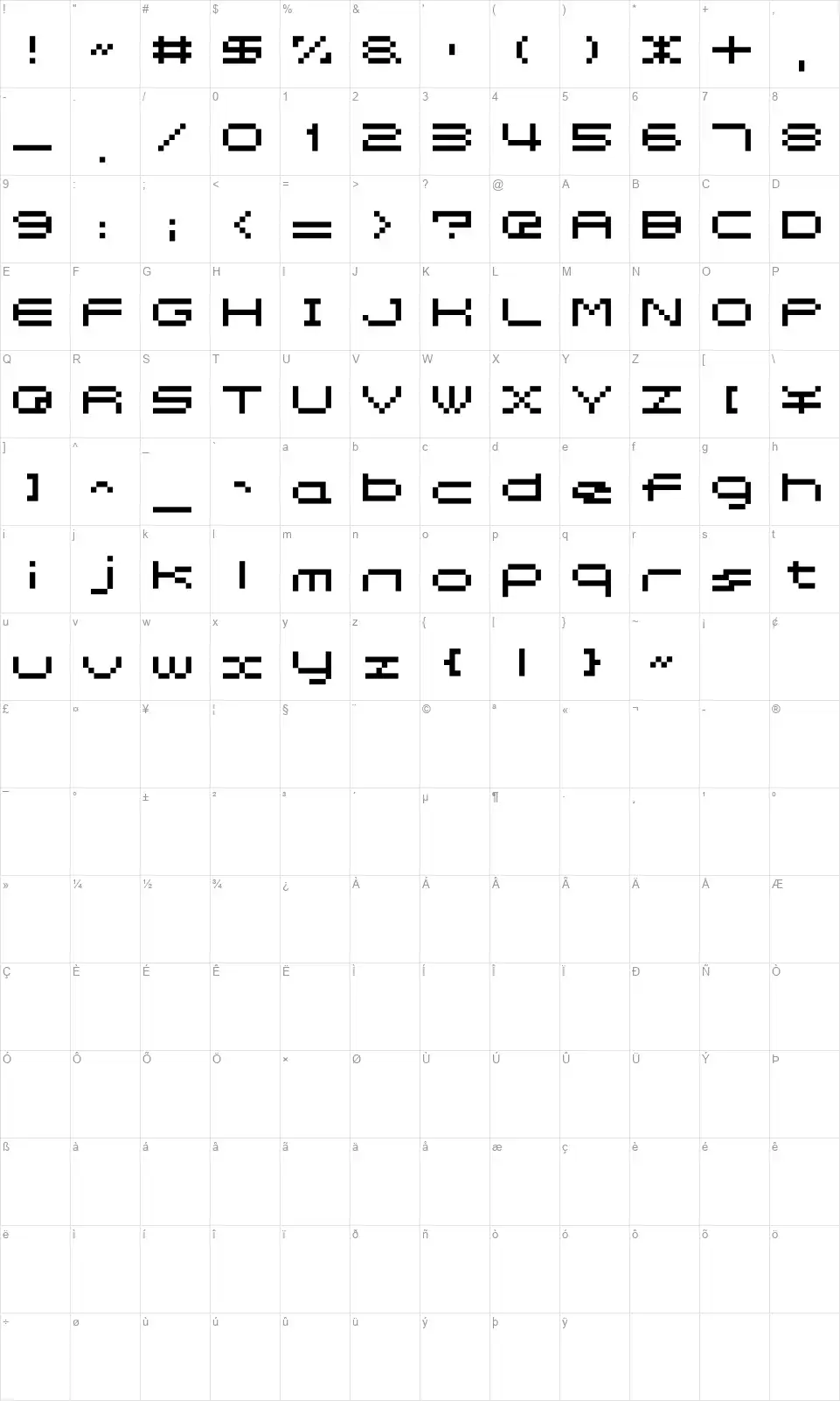 somybmp04_7font character map