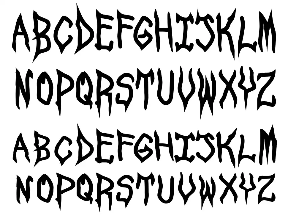Spook Showfont specimens