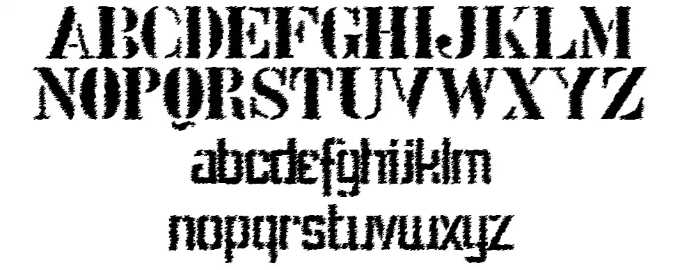 Stencil Intellecta Trashfont specimens