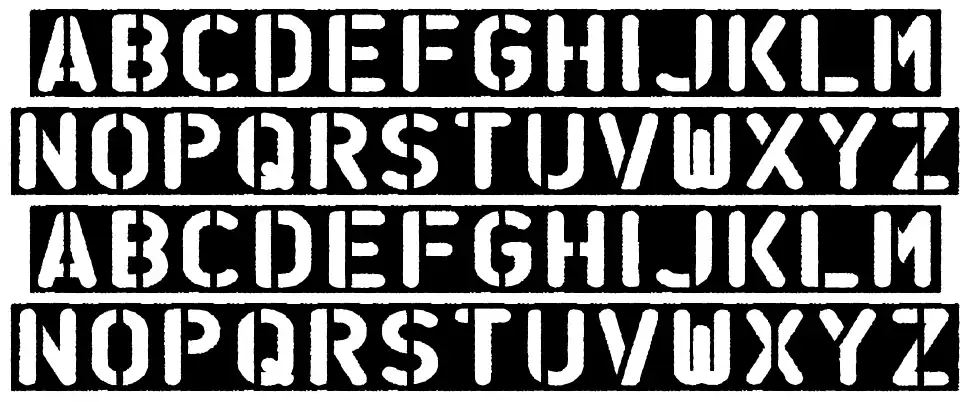 Stencil of Destinyfont specimens