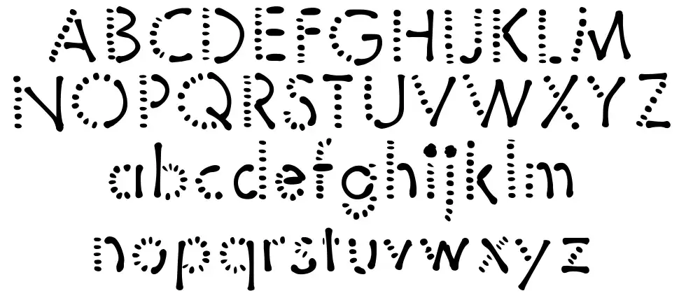 Sticks and Spotsfont specimens