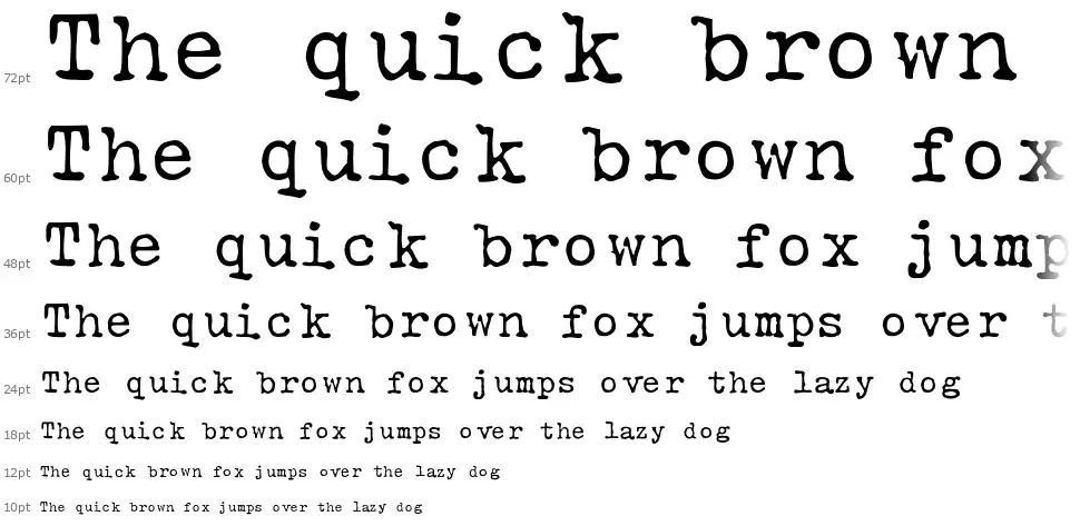 Typewriter Rustic RNHfont waterfall