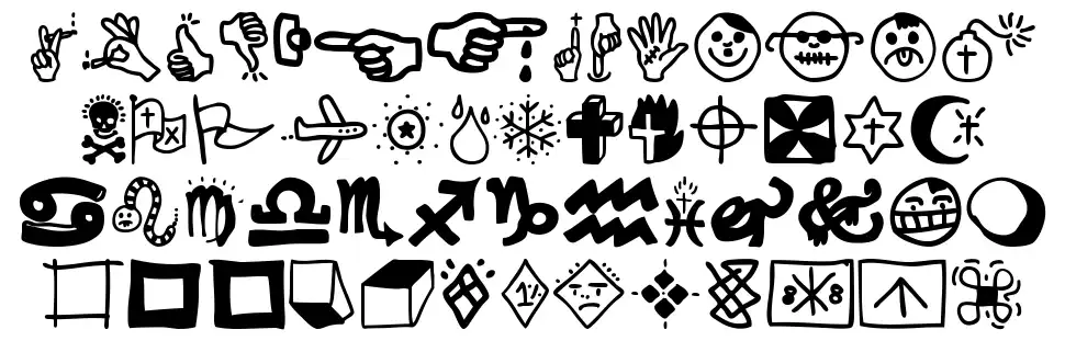Wingding Reviewfont specimens