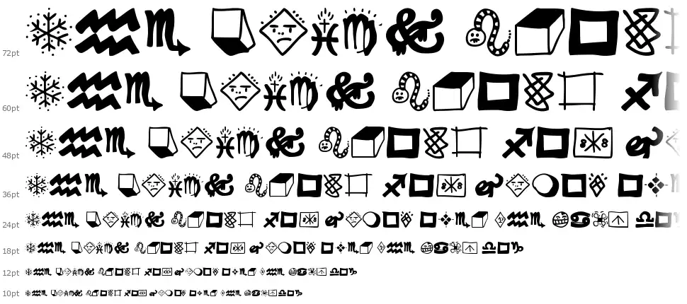 Wingding Reviewfont waterfall