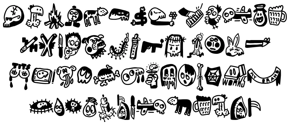 Woodcutter's DrawnXfont specimens